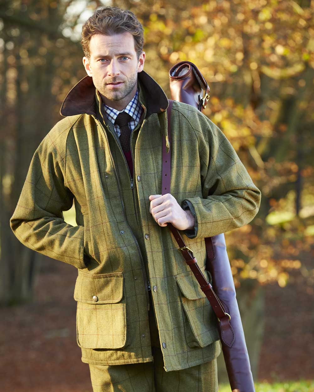 Alan Paine Rutland Waterproof Tweed Shooting Coat – Water-Resistant Hunting Jacket for Men – Outdoor Shooting & Countryside Wear