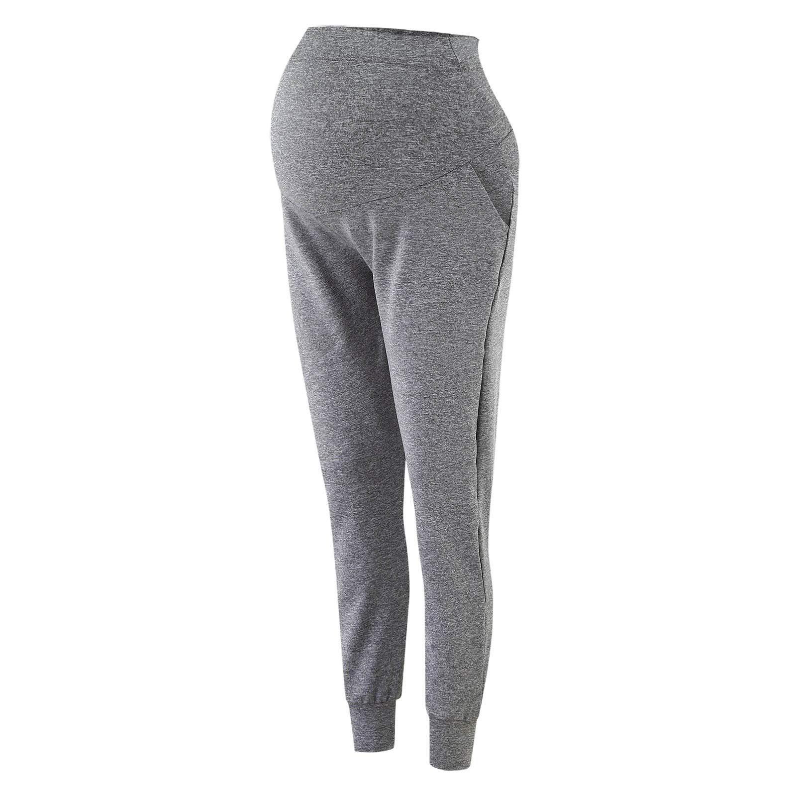 Stretchy Maternity Pants for Women - Comfortable Solid Color Lounge & Cargo Pants - Perfect for Pregnancy, Postpartum & Casual Wear