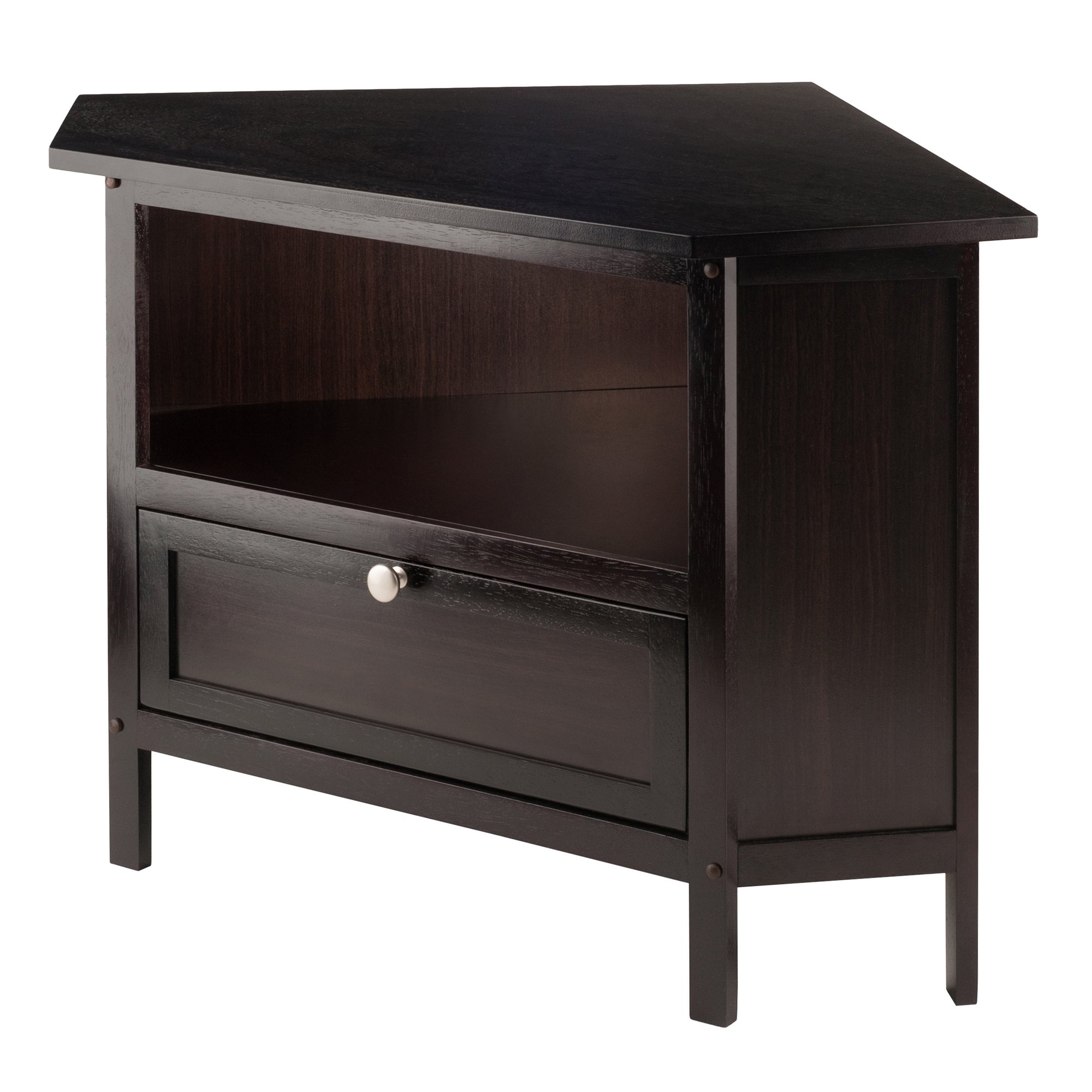 Winsome Wood Zena Espresso TV Stand with Storage - Modern Entertainment Center for Living Room, Bedroom & Home Theater
