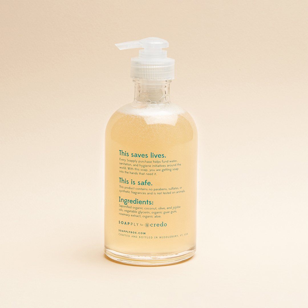 Credo Liquid Hand Wash - Organic, Moisturizing & Refillable - Perfect for Home, Office & Travel Use