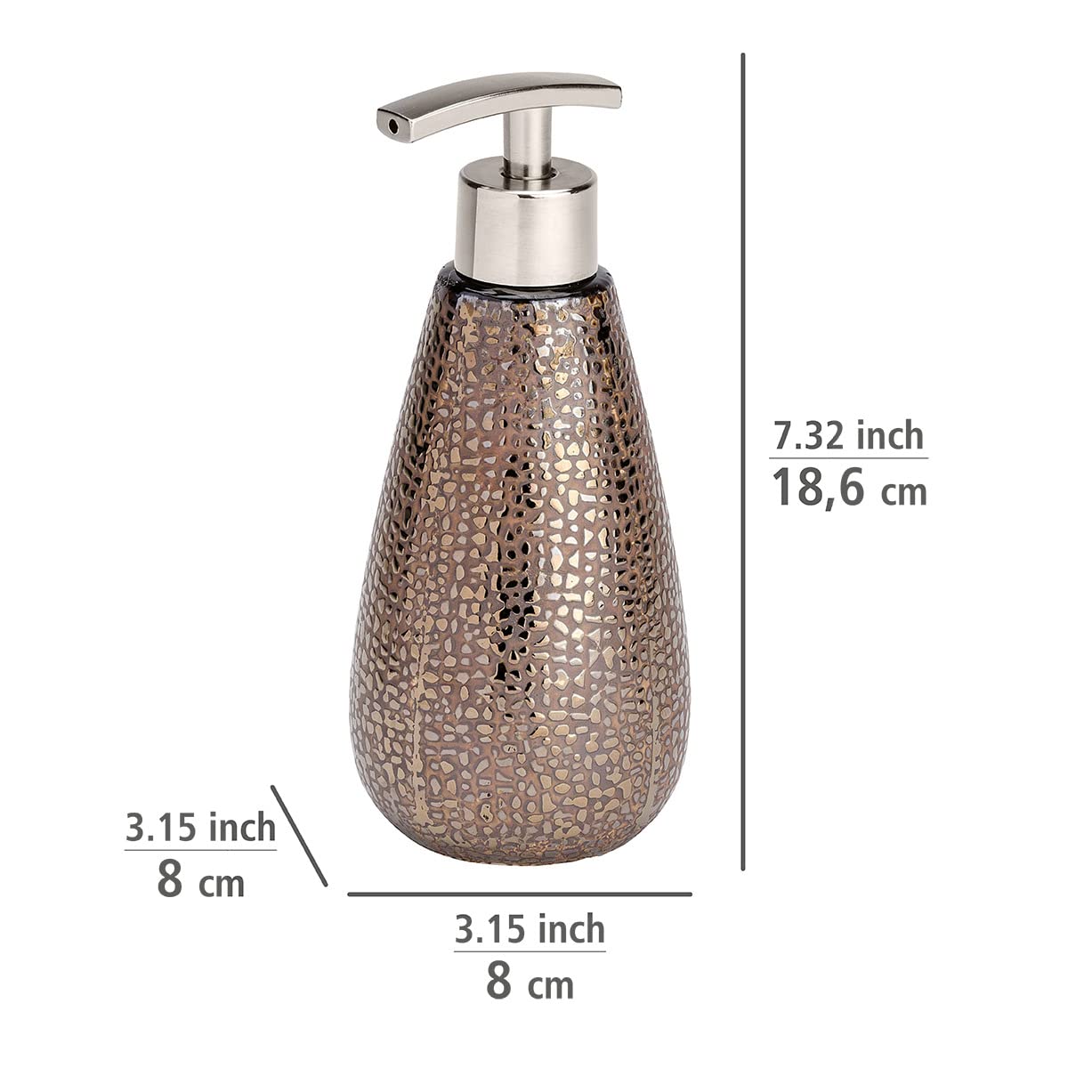 WENKO Marrakesh 3-Piece Bathroom Accessory Set - Soap Dispenser, Toothbrush Holder & Tumbler - Modern Spa Style for Bathroom Countertop Organization & Decor