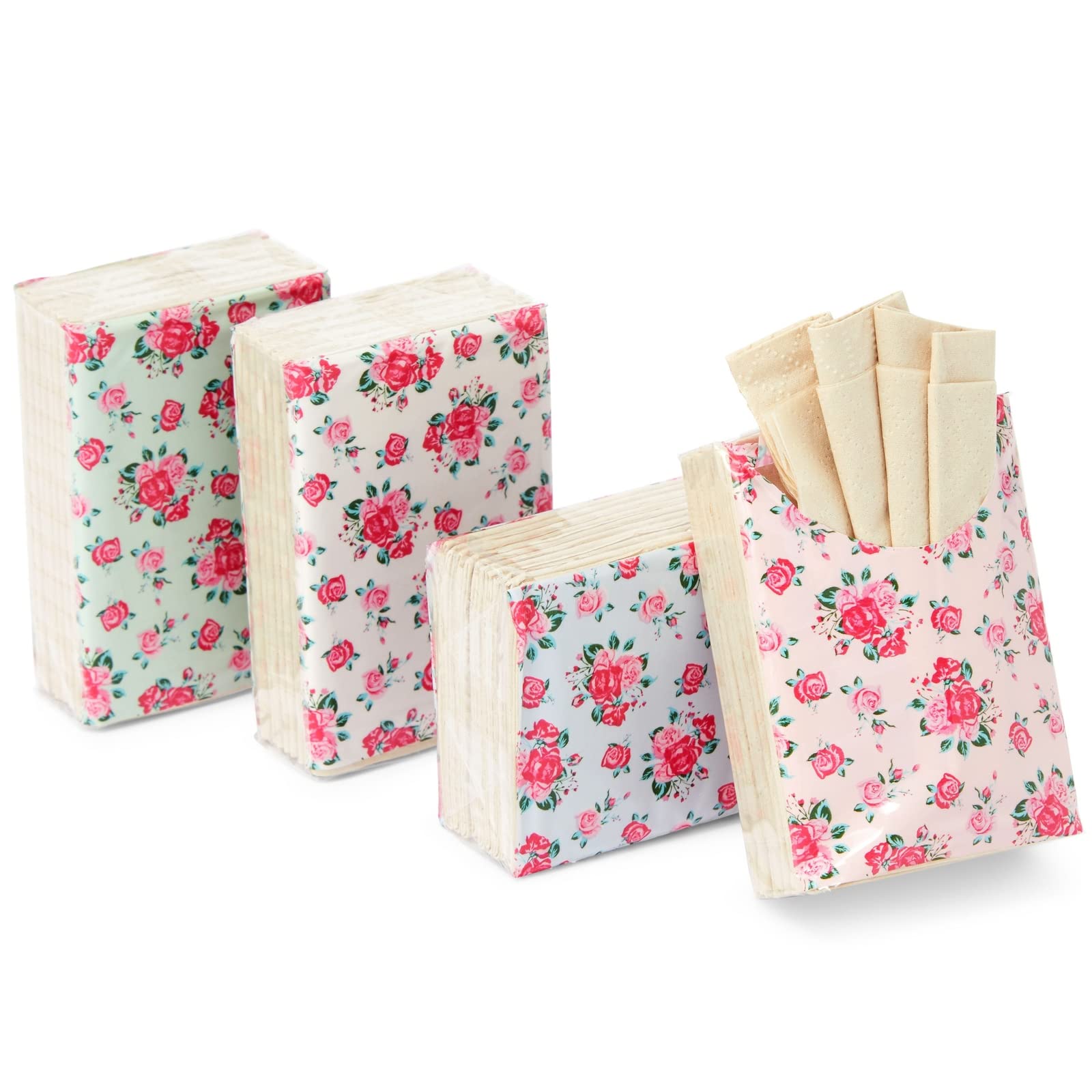 72 Pack Floral Printed Pocket Tissues | Bulk Travel Size Personal Facial Tissues for Women, On-the-Go, Purse, Car & Emergency Use