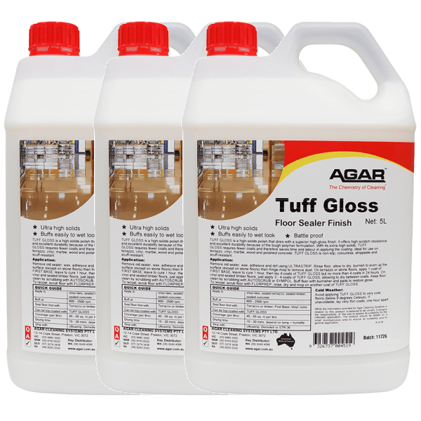 Agar Tuff Gloss Floor Polish and Sealer - High Shine Protective Coating for Hardwood, Tile & Laminate Floors - Perfect for Homes, Offices & Commercial Spaces