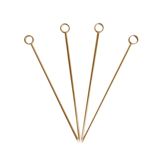Premium Gold Plated Cocktail Picks Set - Elegant Bar Accessories for Martini, Garnish & Party Drinks - Perfect for Home Bars, Cocktail Parties & Wedding Receptions