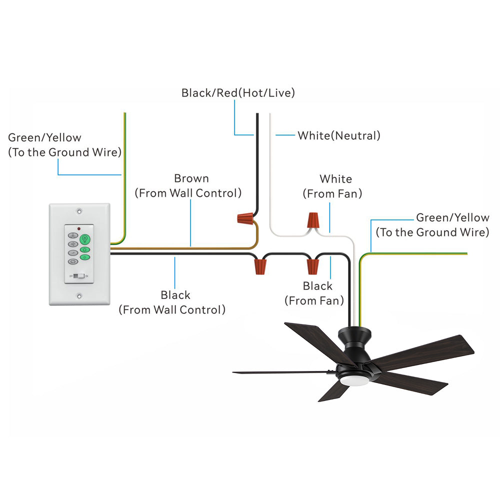 Aspen II Low Profile Smart Ceiling Fan with LED Light and Remote Control - Perfect for Indoor and Outdoor Use in Living Rooms, Bedrooms, and Patios