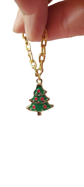 Sturdy Gold Chain with Christmas Tree Pendant Watch Charm - Elegant Watch Accessories Gift for Women & Girls - Perfect for Christmas Gifts, Holiday Parties & Festive Occasions