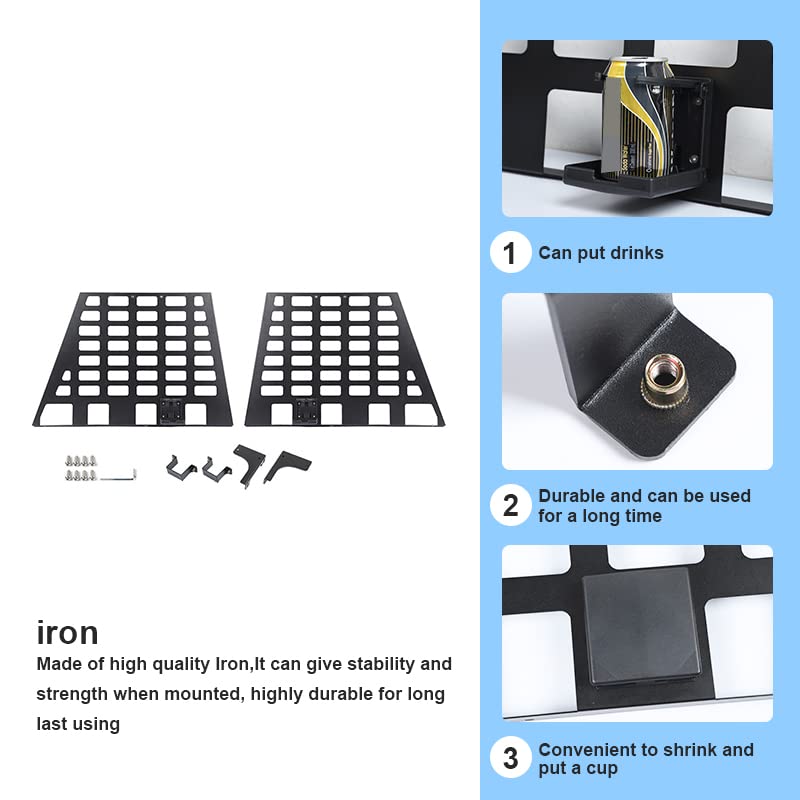 Linskip Hard Top Rear Window MOLLE Panels for 1997-2006 Jeep Wrangler TJ | Side Storage Racks & Trunk Cargo Carrier Tool Organizer | Jeep TJ 2-Door Accessories (Pair, Black) | Perfect for Off-Road Gear Organization & Adventure Storage