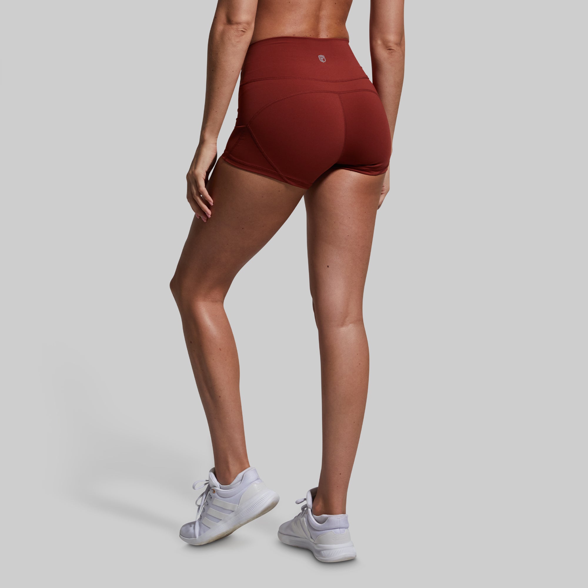 Best Booty Shorts for Women - High Waisted Workout Shorts (Brick Red) | Gym, Yoga, Running & Lounge Wear