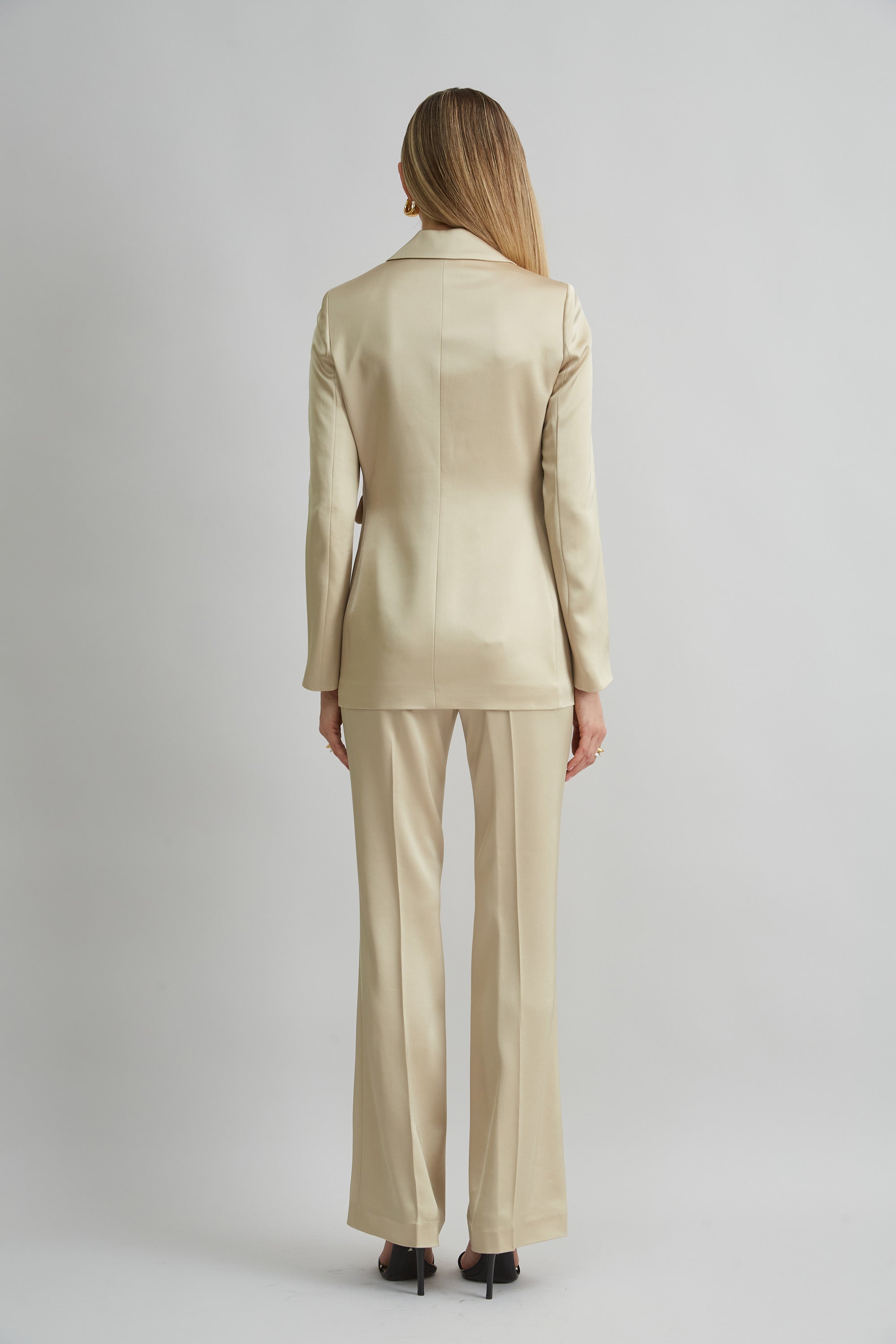 Elegant Satin Side Slit Blazer for Women - Office Wear & Evening Outfits - Perfect for Business Meetings, Cocktail Parties & Special Occasions