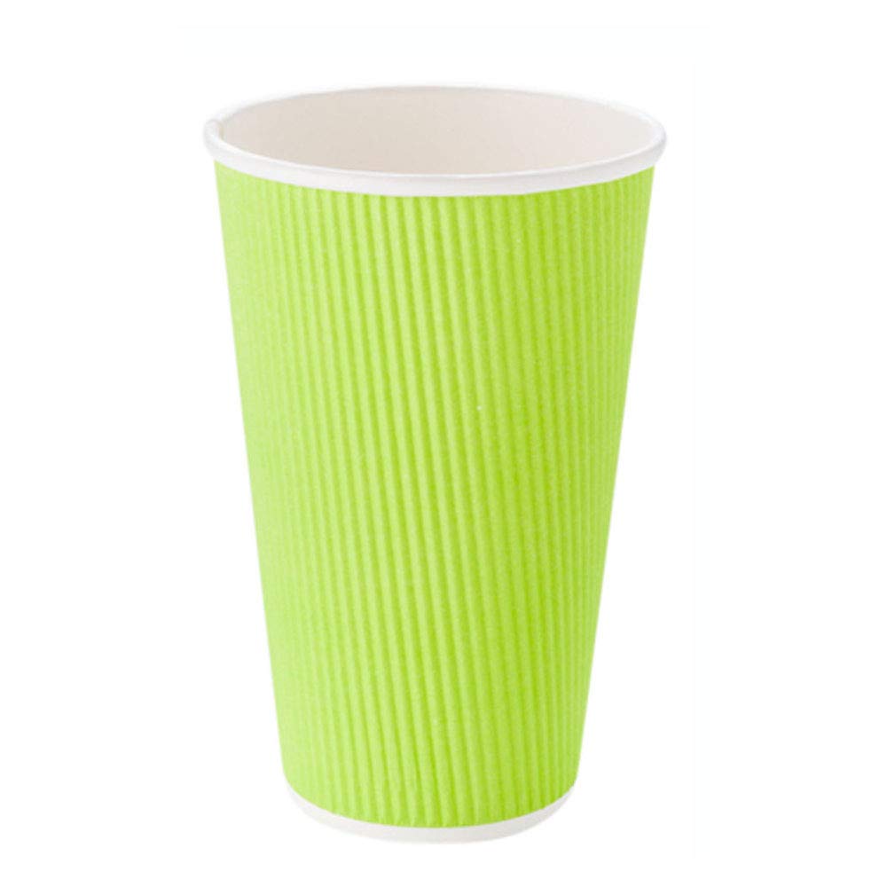 16oz Disposable Coffee Cups (500 Pack) - Eco-Friendly Ripple Wall Hot Cups for Coffee, Tea & More | Rolled Rim, Insulated Paper Cups | Lids Sold Separately | Perfect for Cafes, Offices & Home Use