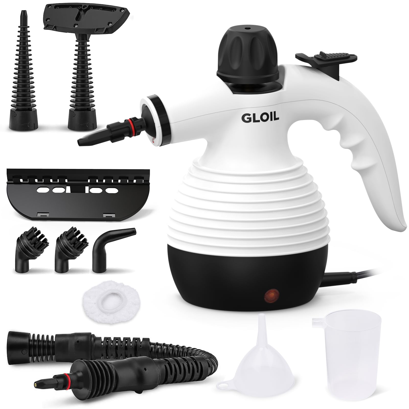 **Portable Handheld Steam Cleaner for Home Use - Multi-Purpose Steamer with Safety Lock & 10 Accessory Kit - Remove Grime, Grease, Stains - Perfect for Kitchen, Bathroom, Car, Upholstery & More**