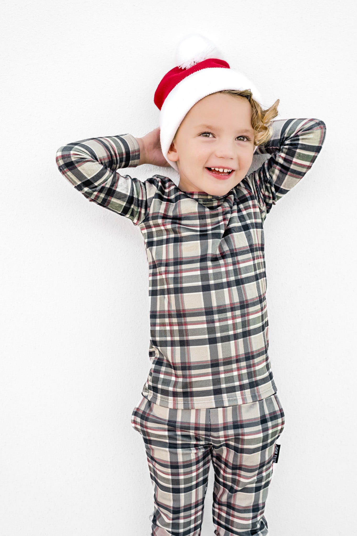 LB x Baby Breez Long Sleeve 2-Piece Plaid Pajama Set for Boys & Girls - Soft & Cozy Sleepwear for Winter Nights & Family Matching Outfits