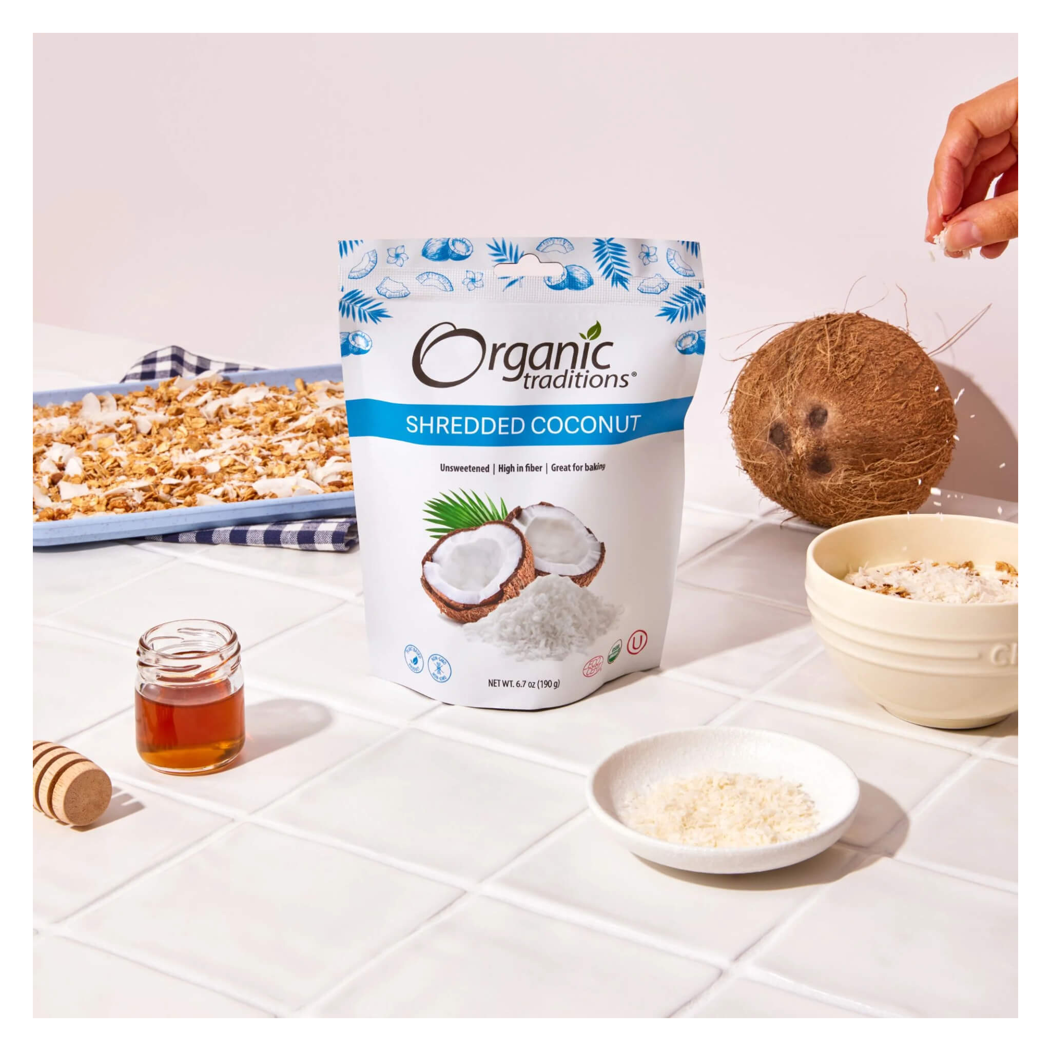 Organic Unsweetened Shredded Coconut Flakes - Premium Dried Coconut for Baking, Cooking & Smoothies - Gluten-Free, Non-GMO, Vegan Snack - Perfect for Granola, Desserts & Healthy Recipes