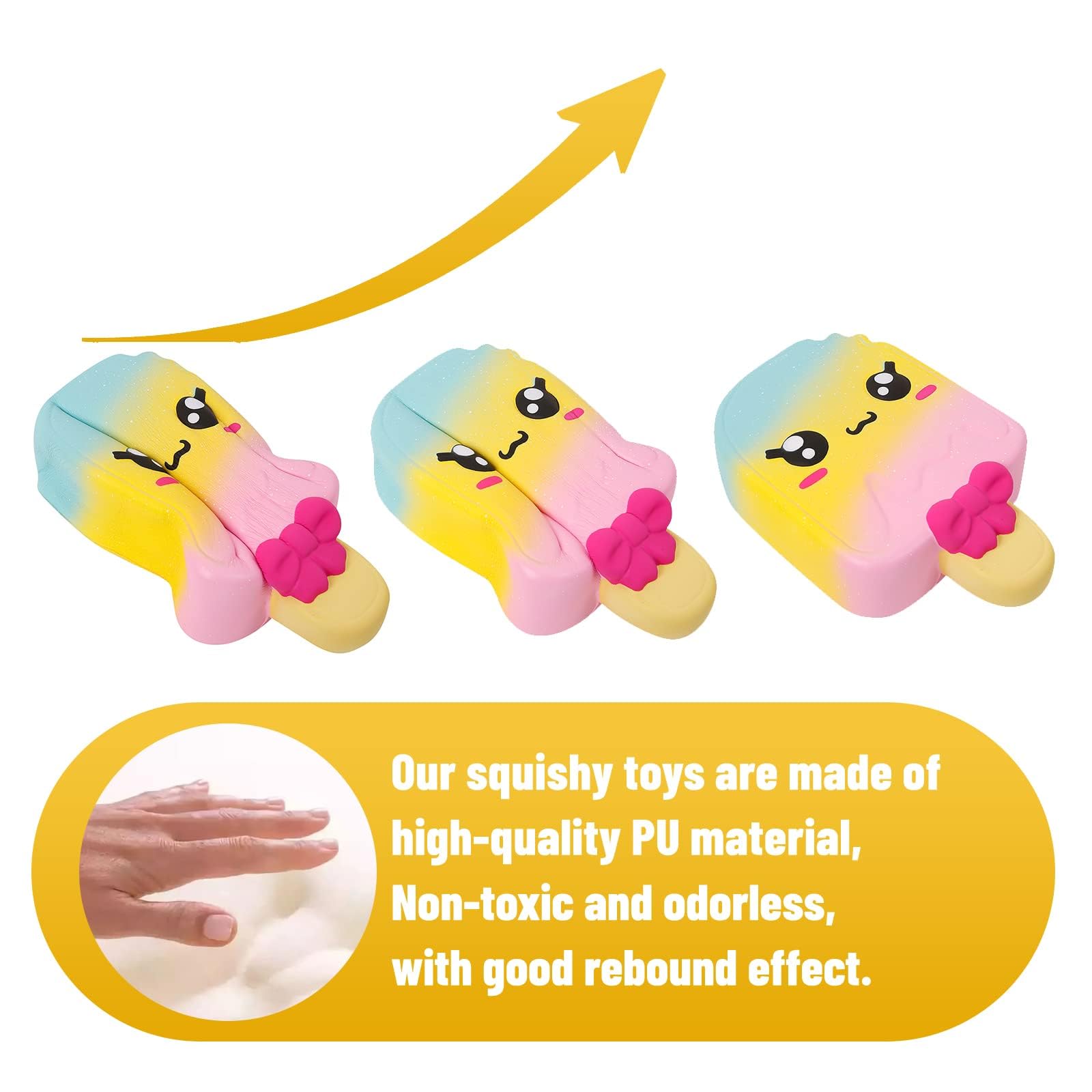 Jumbo Kawaii Scented Squishies - 11 Inch Popsicle Stress Relief Toy for Kids & Adults