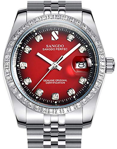 Silver With Red Dial