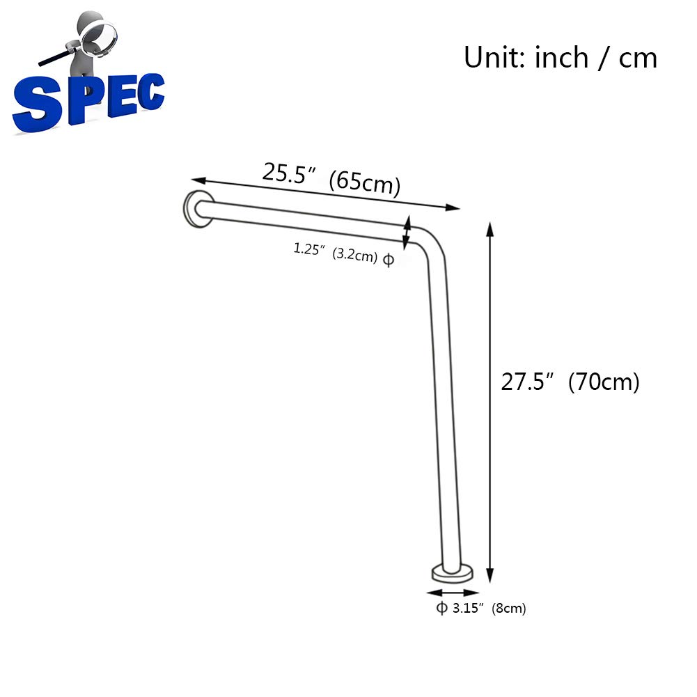 Stainless Steel Grab Bar for Bathroom - 304 Stainless Steel Safety Handrail with Sand Light Finish - Non-Slip Shower Handle for Toilet, Bathtub & Elderly Support - Ideal for Bathroom Safety and Accessibility