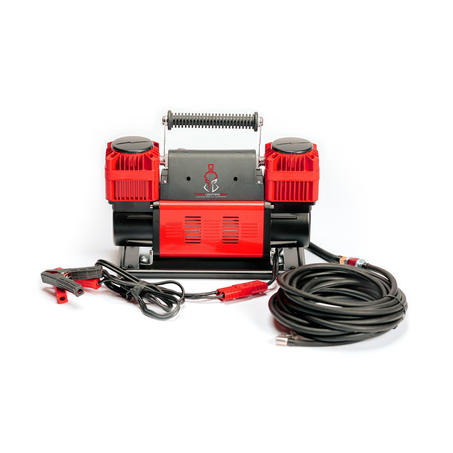 Thor's Lightning Air Systems Bolt Portable 12V True Dual Air Compressor - 10.6 CFM High Performance with Digital Pressure Gauge - Single-Tire Inflator/Deflator Air Gun - Perfect for Trucks, SUVs, ATVs & Off-Road Vehicles