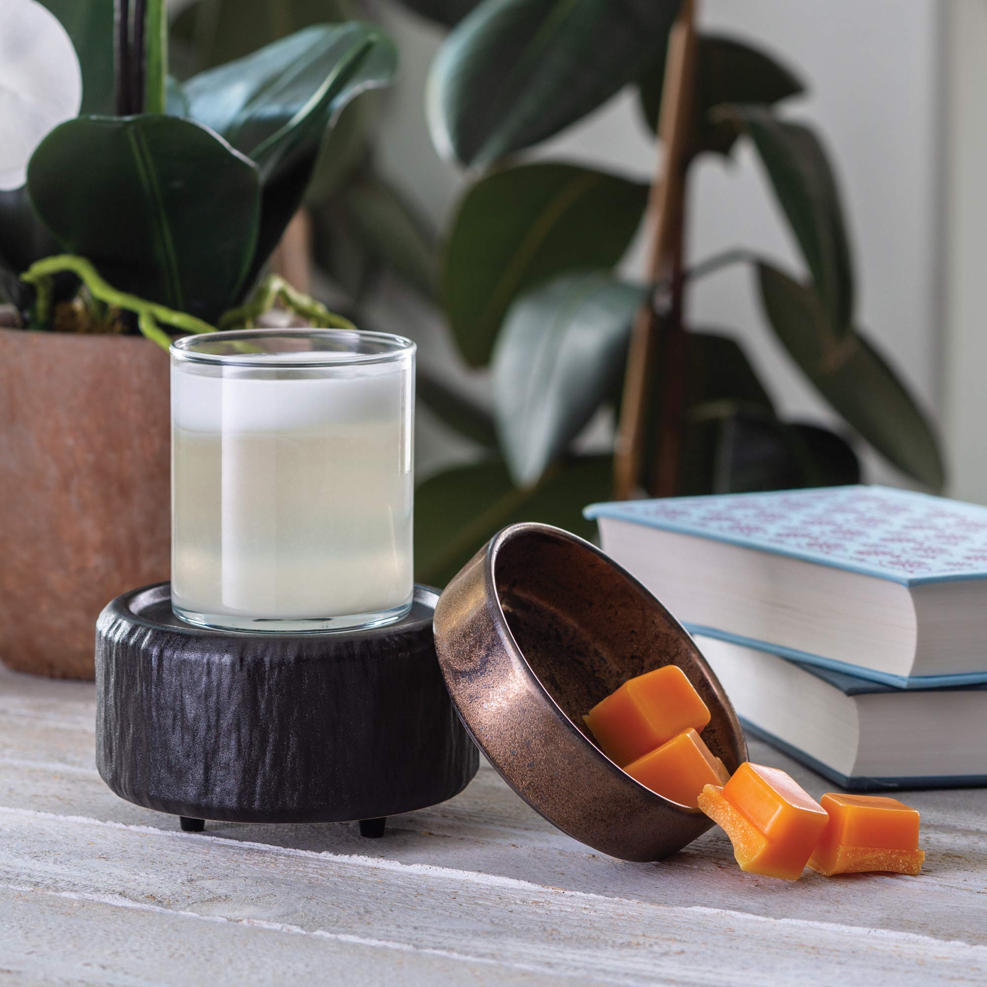 2-in-1 Candle Warmer & Fragrance Diffuser - Primitive Black and Bronze Wax Melter for Scented Candles, Wax Melts, Tarts - Perfect for Home, Office, Spa, and Bedroom Aromatherapy