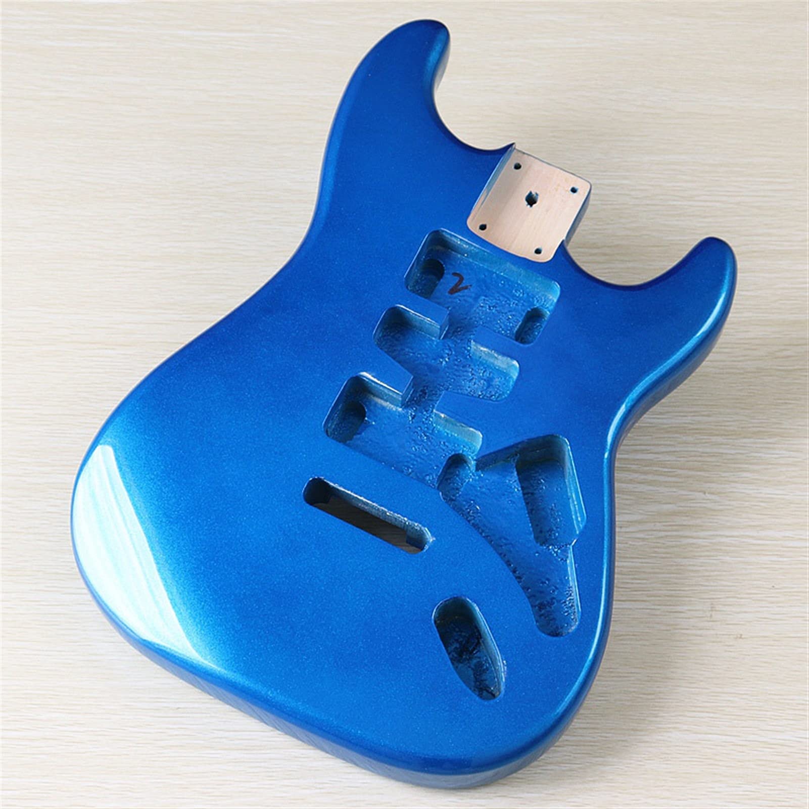 DIY Electric Guitar Kit - Metallic Blue Poplar Wood Guitar Body & Barrel for Beginners & Hobbyists | Perfect for Home Studio, Live Performances & DIY Projects