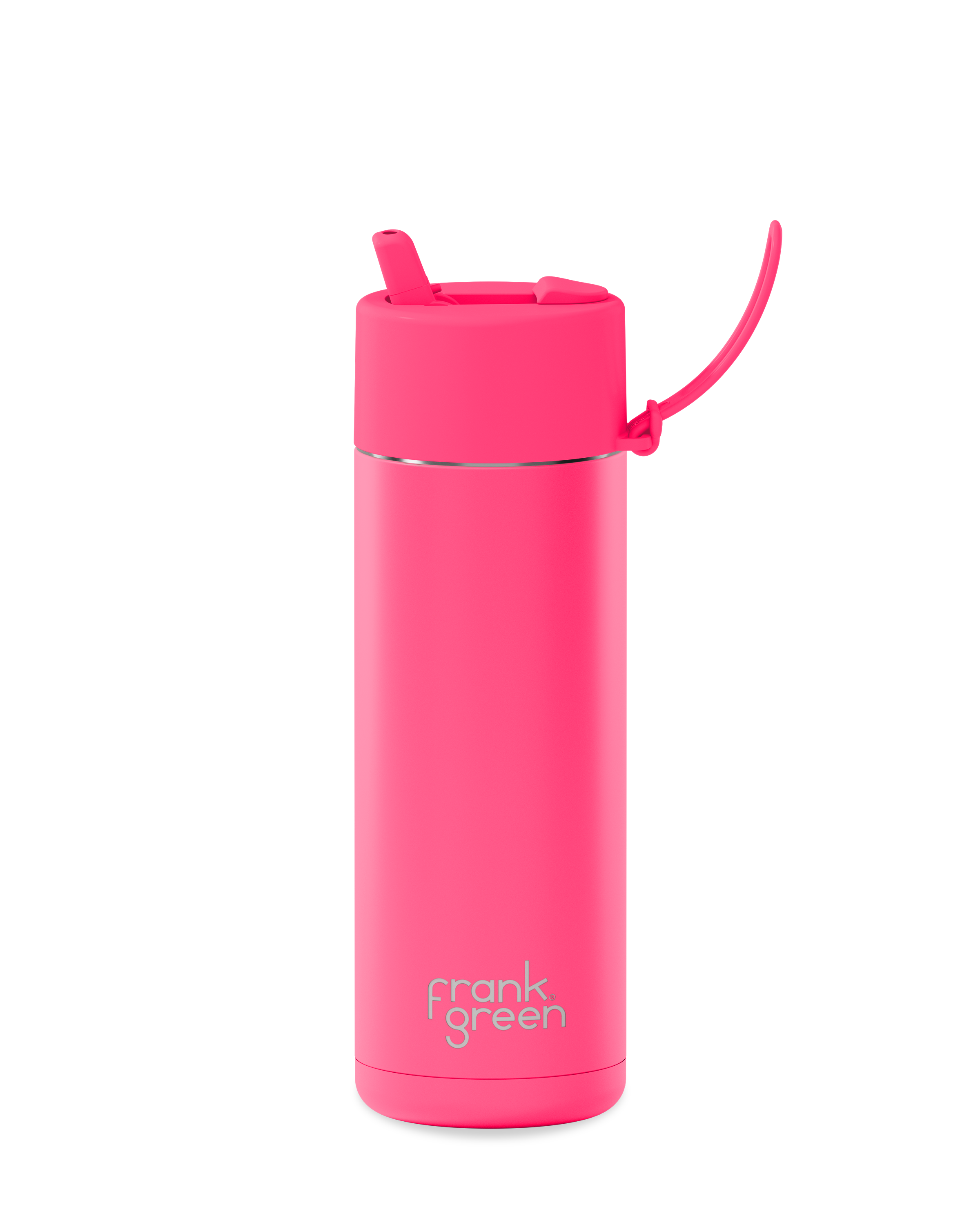 Eco-Friendly 20oz Ceramic Reusable Water Bottle - 595ml Insulated Neon Pink Tumbler for Gym, Office & Outdoor Activities