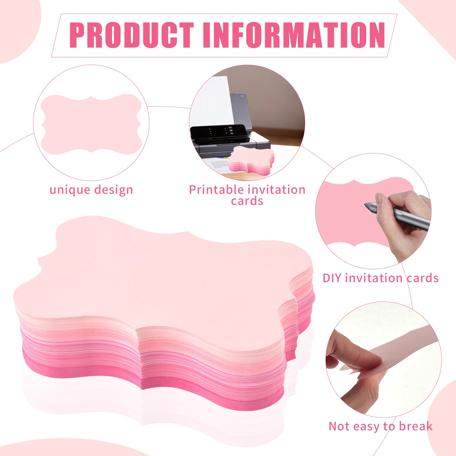 150 Pack Pink Index Cards 3x5 - Colored Blank Lavender Cardstock for School, Office, Studying, Nursing Students - Perfect for Wedding Invitations, Thank You Notes & Tropical Themed Events