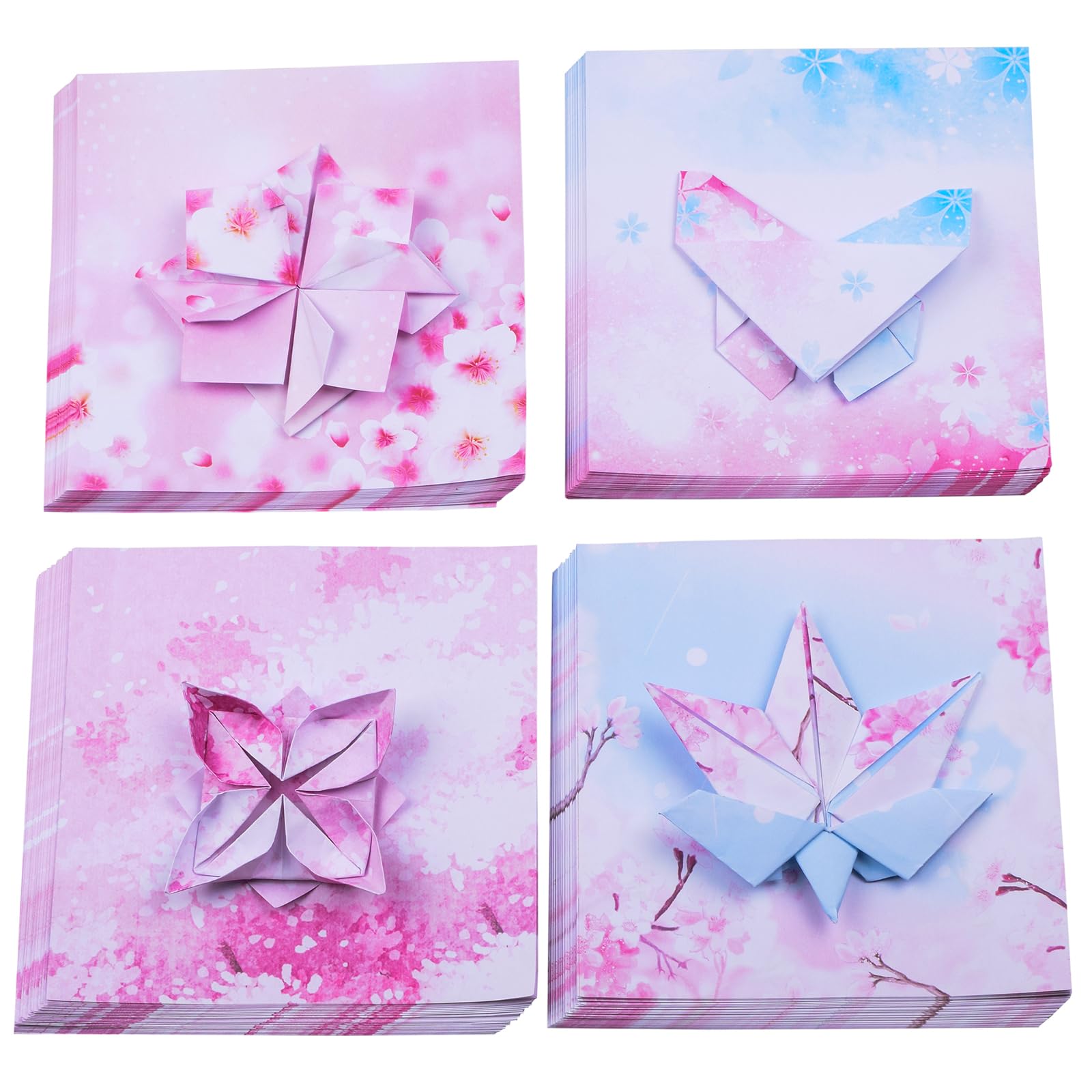 200 Sheets Double-Sided Origami Paper - 5.6 x 5.6 Inch Colorful Flower Pattern Wrapping Paper Kit for DIY Arts & Crafts | Perfect for Gift Wrapping, Scrapbooking, and Japanese Paper Folding Projects