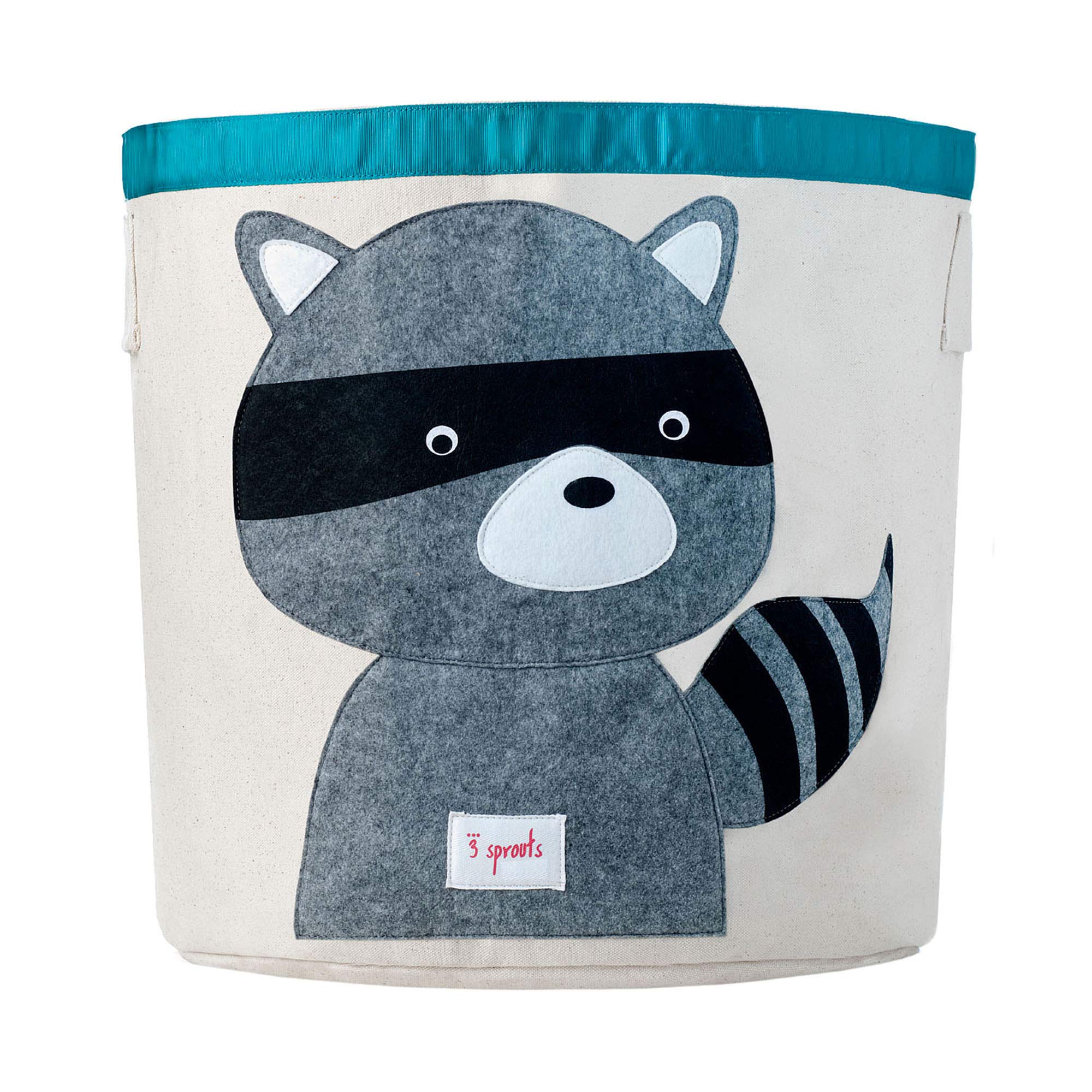 3 Sprouts Large Toy Storage Basket - Durable Kids & Baby Toy Organizer with Handles for Nursery, Playroom & Bedroom | Raccoon Design Laundry Hamper & Toy Bin for Easy Organization