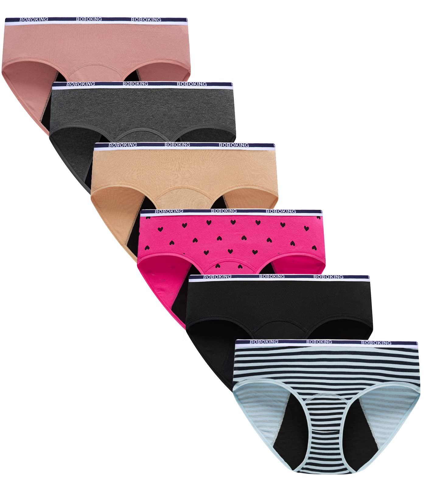 Boboking Teen Girls Cotton Period Panties - Soft Breathable Big Girls Underwear for Comfort & Protection | Perfect for School, Sleep & Daily Wear