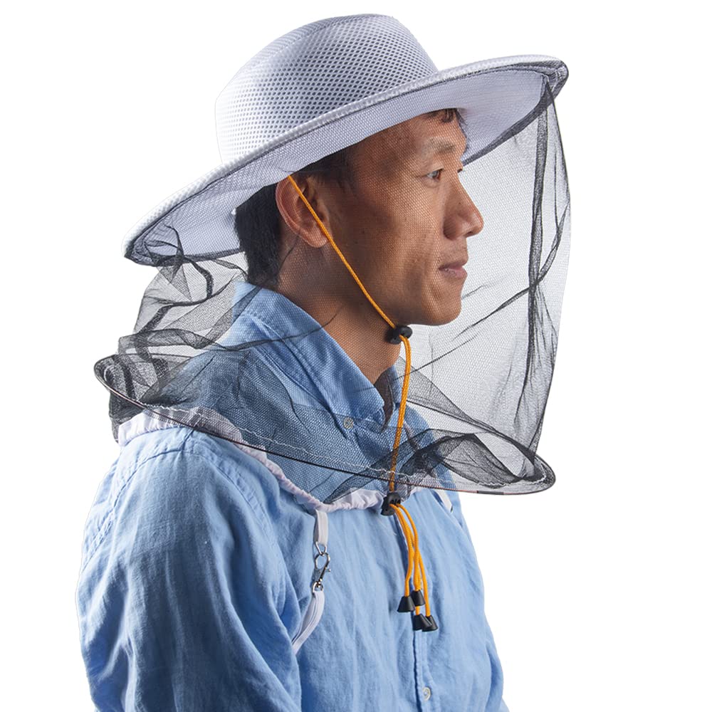 Mosquito Head Net Hat with Face Shield - Beekeeping & Fishing Cap for Men & Women - Outdoor Protection for Camping, Hiking & Gardening