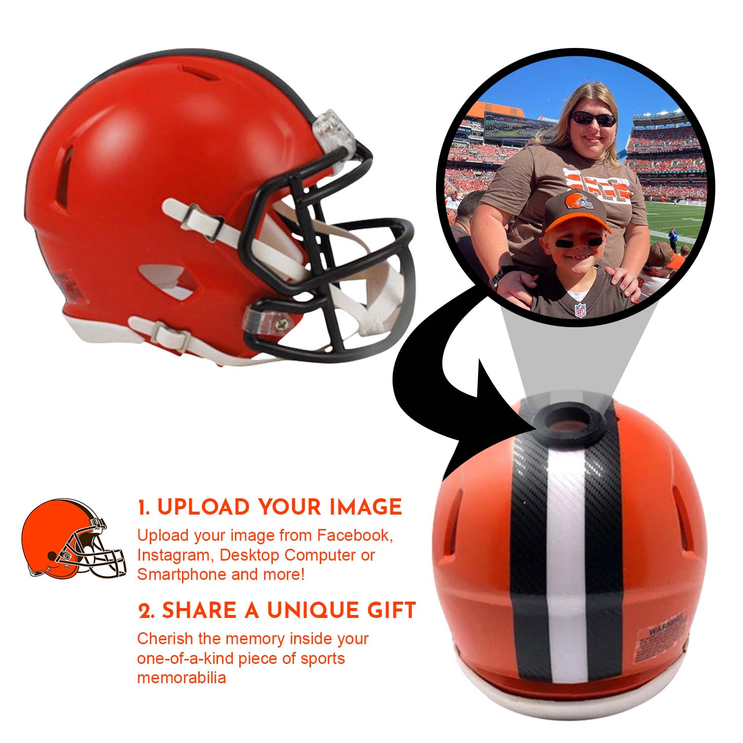 Official Cleveland Browns NFL Mini Helmet - Authentic Collectible with Display Stand - Perfect for Fans, Memorabilia Collections & Game Room Decor