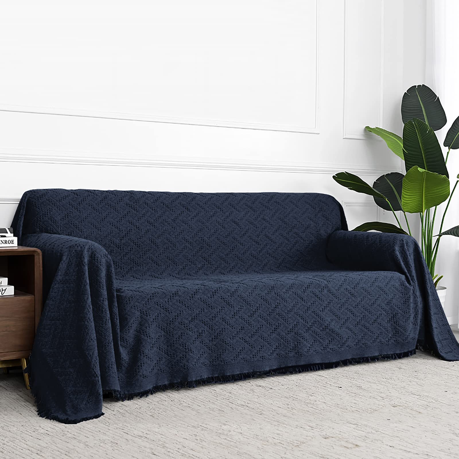 MYSKY HOME 2-Cushion Sofa Slipcover - Stretchable Couch Cover for Living Room & Sectional Sofas - Pet-Friendly Sofa Protector (X-Large 71