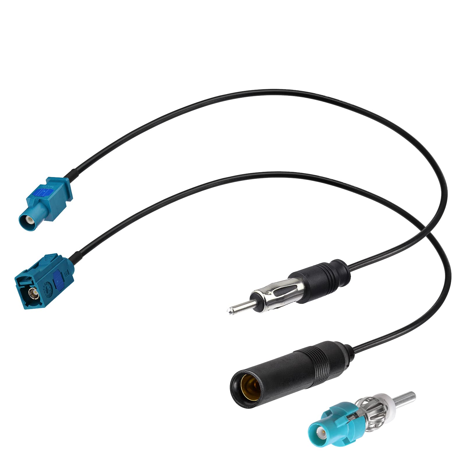 Superbat Universal Car Antenna FM/AM Radio Stereo Antenna with Fakra Z to DIN Cable Adapter - Compatible with HD Radio, Car Stereo Head Unit, CD Media Player & Receiver | Enhanced Audio for Road Trips & Daily Commutes