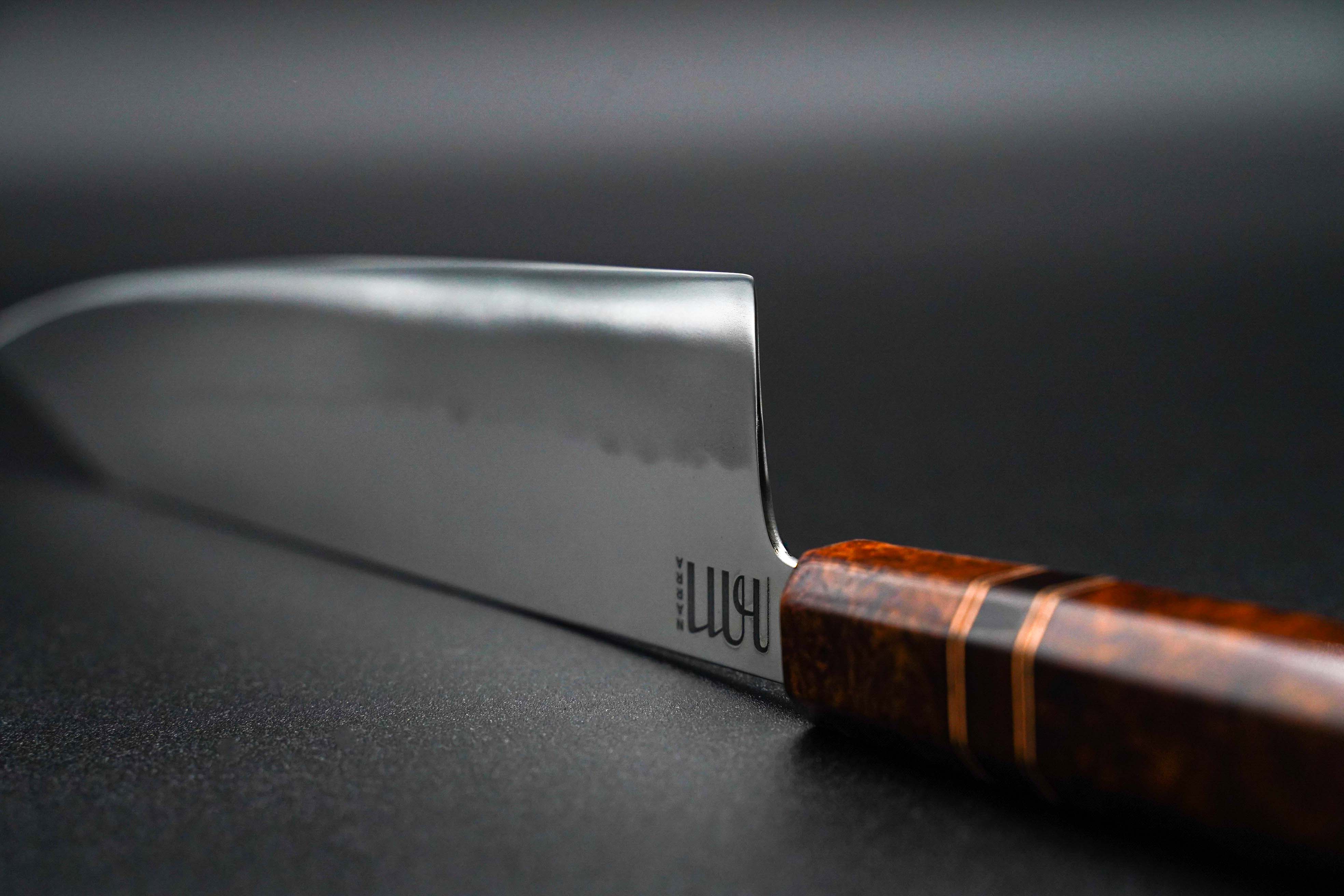 Premium Narra Chef Knife 220mm K-Tip Gyuto Japanese Kitchen Knife - High Carbon Stainless Steel Blade for Professional Chefs & Home Cooking - Perfect for Slicing, Dicing & Meat Preparation