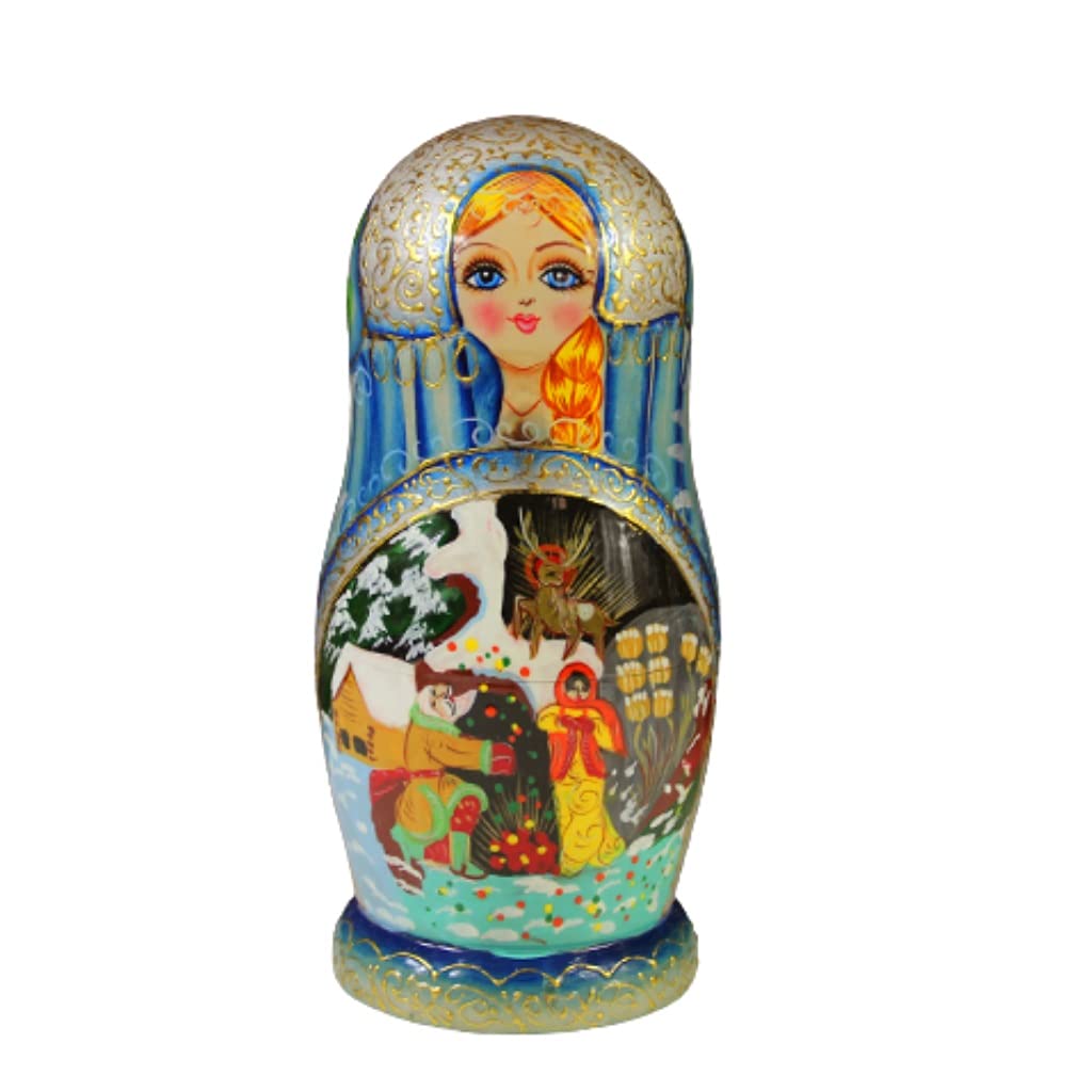Hand-Painted Russian Nesting Dolls Set - 7-Piece Matryoshka Wooden Toys for Kids, Unique Home Decor & Halloween Wishing Gift | Perfect for Collectors, Party Favors & Cultural Decor