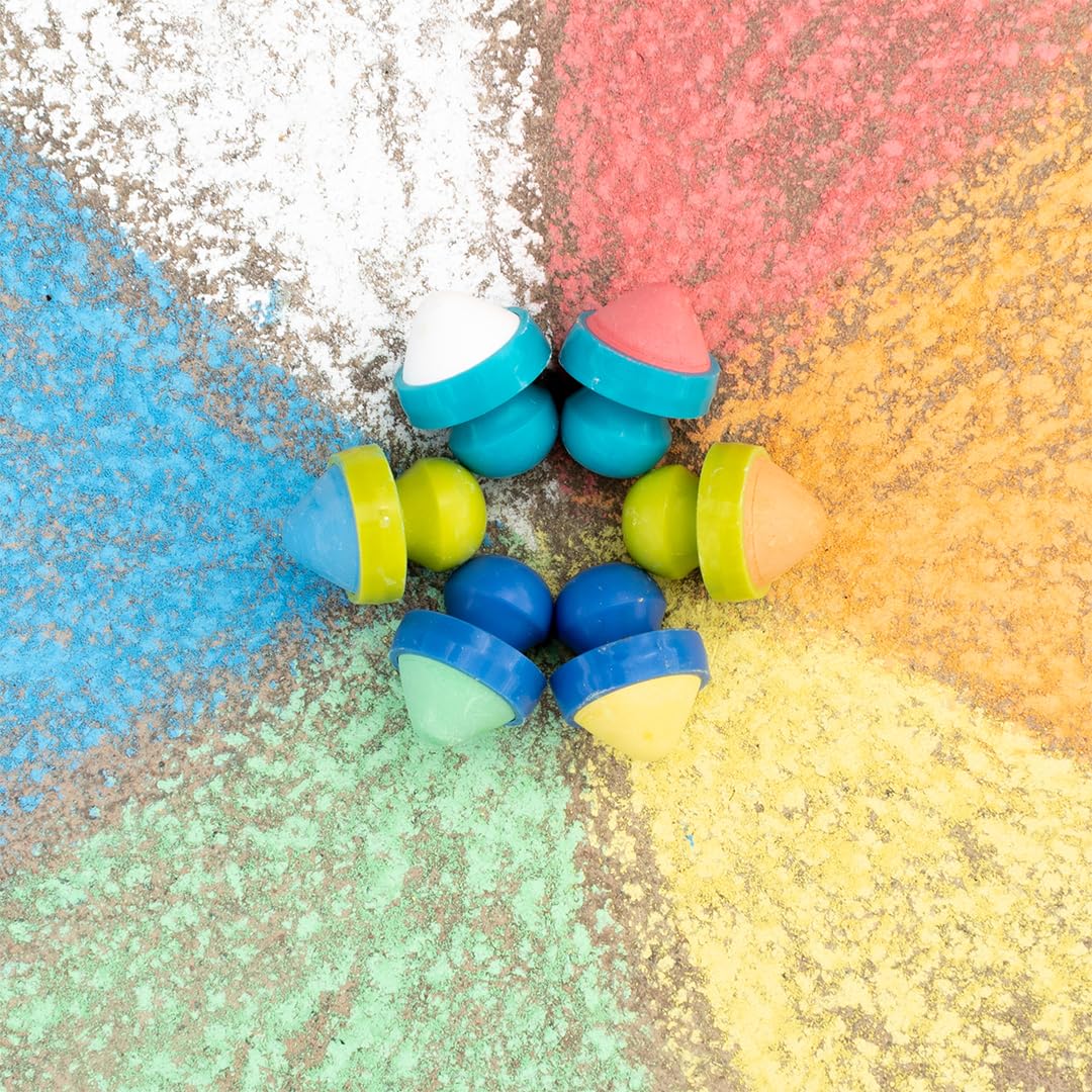 READY 2 LEARN Non-Toxic Easy Grip Chalk for Toddlers 18m+ | 6 Vibrant Colors | Jumbo Sidewalk Chalk Set | Easy to Hold & Washable | Refill Pack Available | Perfect for Outdoor Play, Driveway Art & Preschool Learning Activities