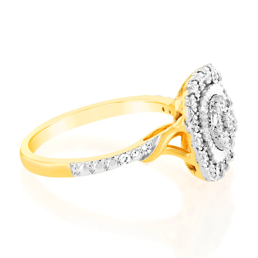 1/10 Carat Lab Grown Diamond Ring in 9K Yellow Gold - Elegant Engagement & Wedding Jewelry for Women