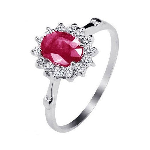 1 Carat Genuine Ruby Engagement Ring in 10k White Gold - Perfect for Proposals, Anniversaries & Special Occasions