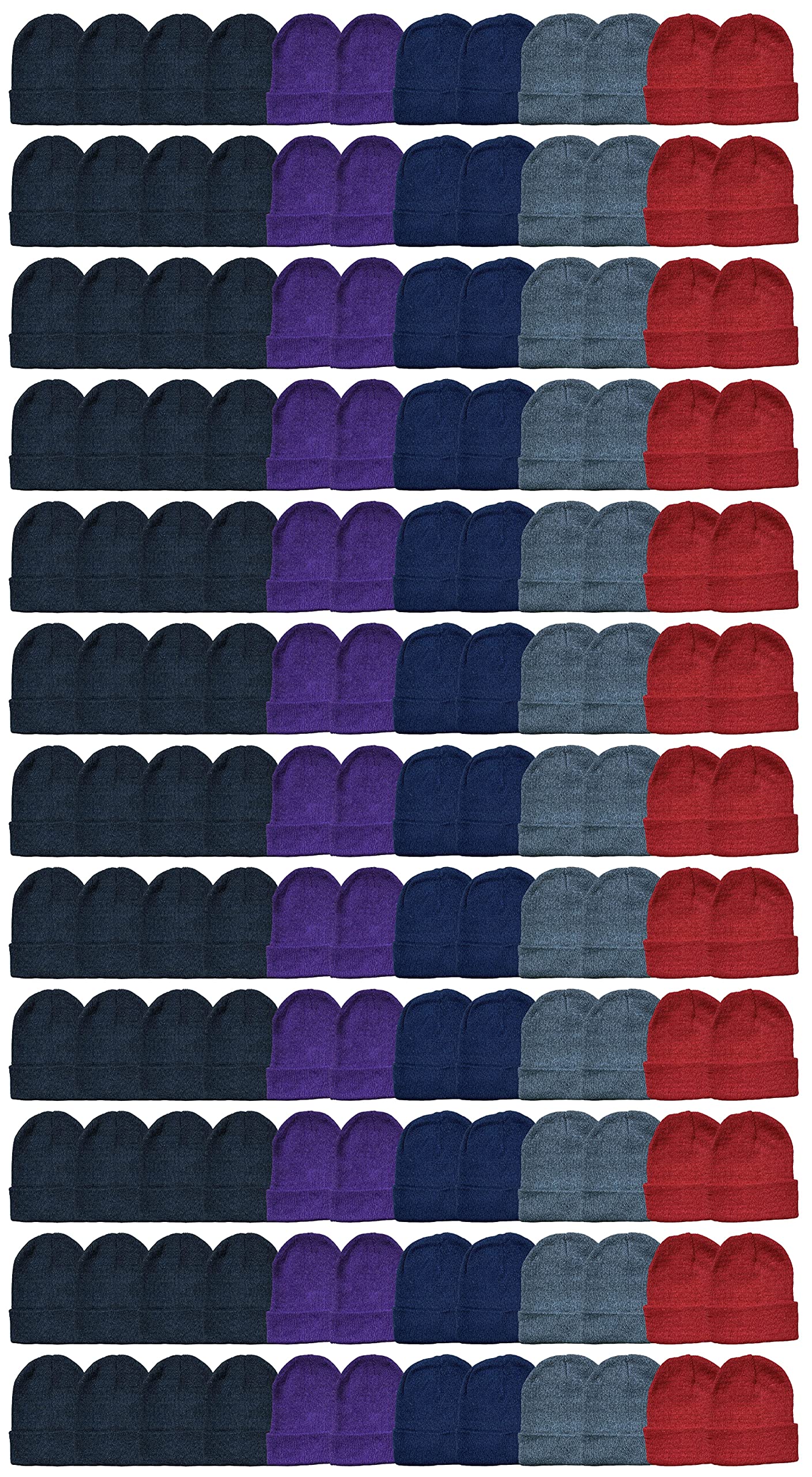 Yacht & Smith Bulk Winter Beanie Hats for Men & Women - Warm Knit Skull Caps for Cold Weather - Perfect for Outdoor Activities, Homeless Donations & Shelter Gifts