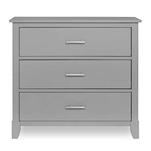 Dream on Me Universal 3-Drawer Kids Dresser - Mid Century Modern Nursery Storage Chest in Cool Grey | Perfect for Baby Clothes, Toys & Nursery Organization