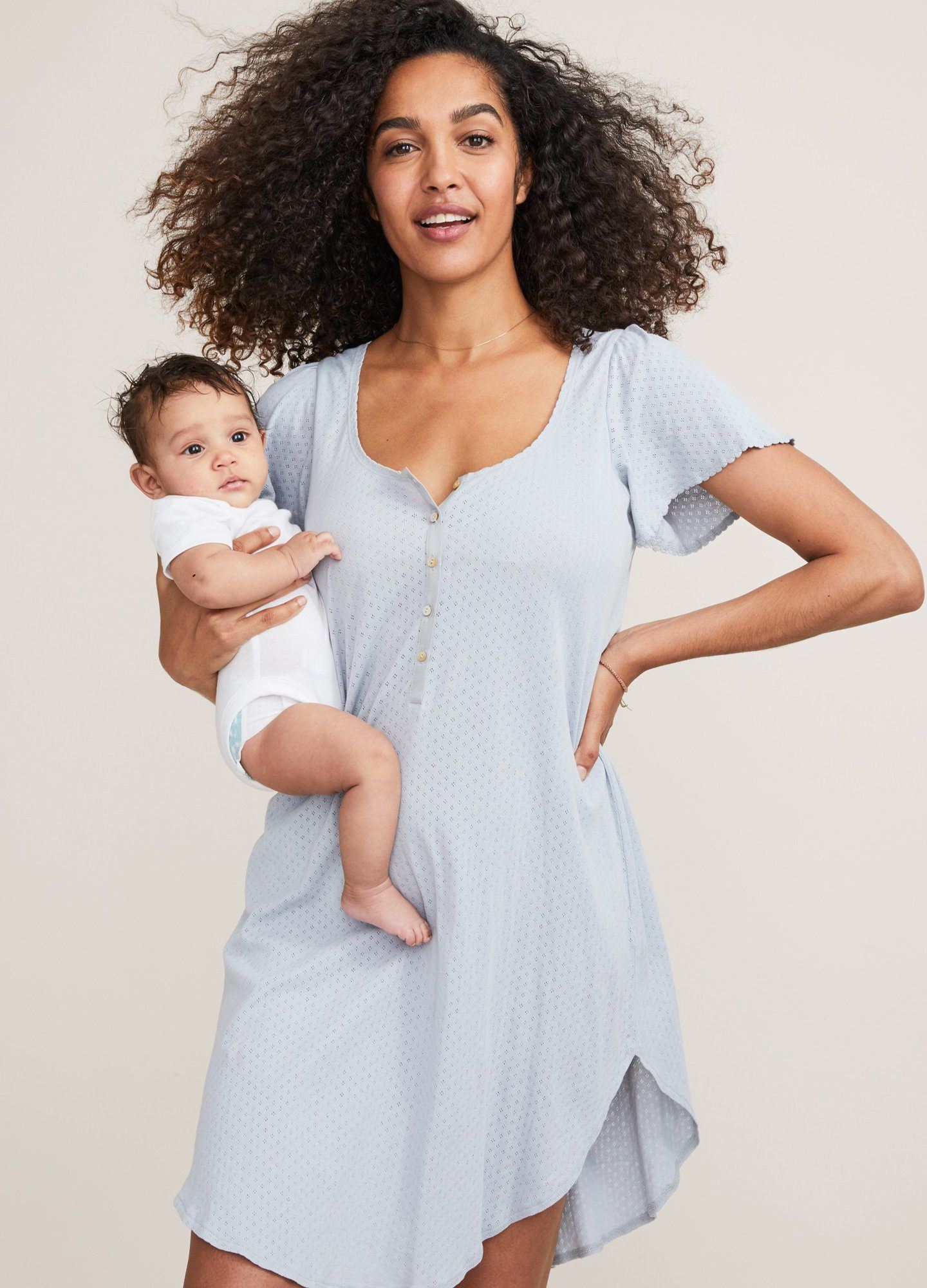 Luxury Pointelle Knit Nightgown for Women - Soft & Comfortable Sleepwear for Relaxing at Home or Travel