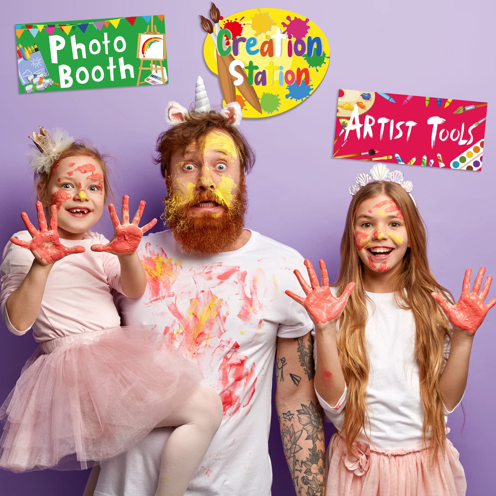 Chinco 20-Piece Art Painting Party Decorations Kit - Paint Party Signs, Artist Birthday Supplies for Art Themed Parties | Perfect for Painting Birthday Celebrations, Art Studio Events & Creative Workshops
