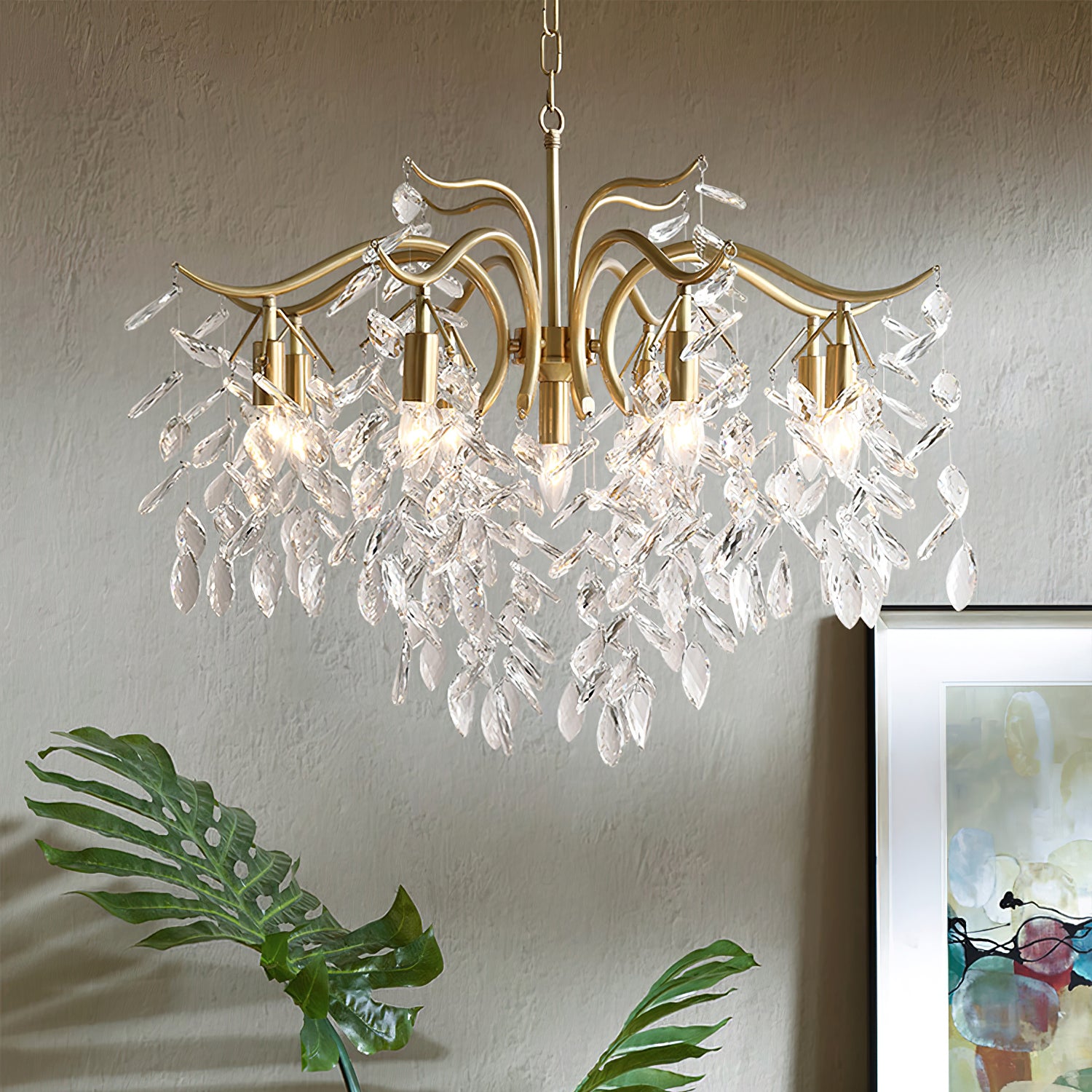 Dorale Chandelier - Modern Crystal Ceiling Light Fixture for Dining Room & Living Room | Elegant Lighting for Home Decor & Wedding Venues
