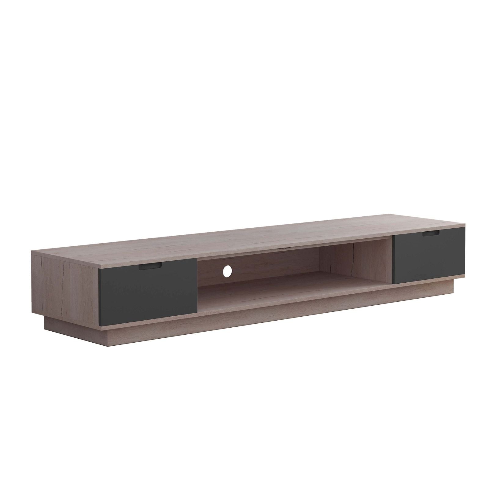 TAURIS™ RIO2200LL Solid Oak Entertainment Center - Stylish TV Stand with Storage for Living Room & Home Theater
