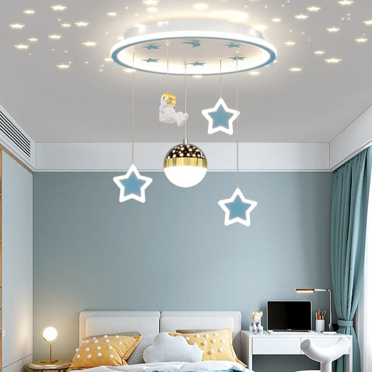 Kids Astronaut Chandelier Light - Space Themed Ceiling Lamp for Children's Bedroom & Playroom Decor | Perfect for Nursery, Boys Room & Space Enthusiasts
