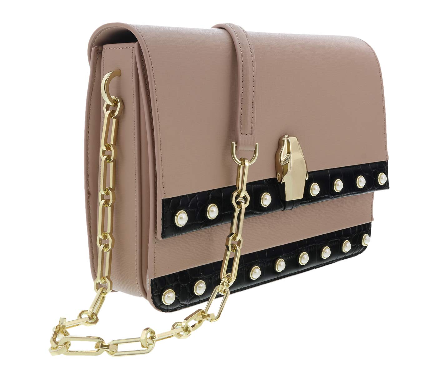 Roberto Cavalli HXLPGZ 020 Nude Shoulder Bag for Women - Elegant Crossbody Purse for Daily Use, Parties & Date Nights | Fashionable Handbag for Outfits & Special Occasions