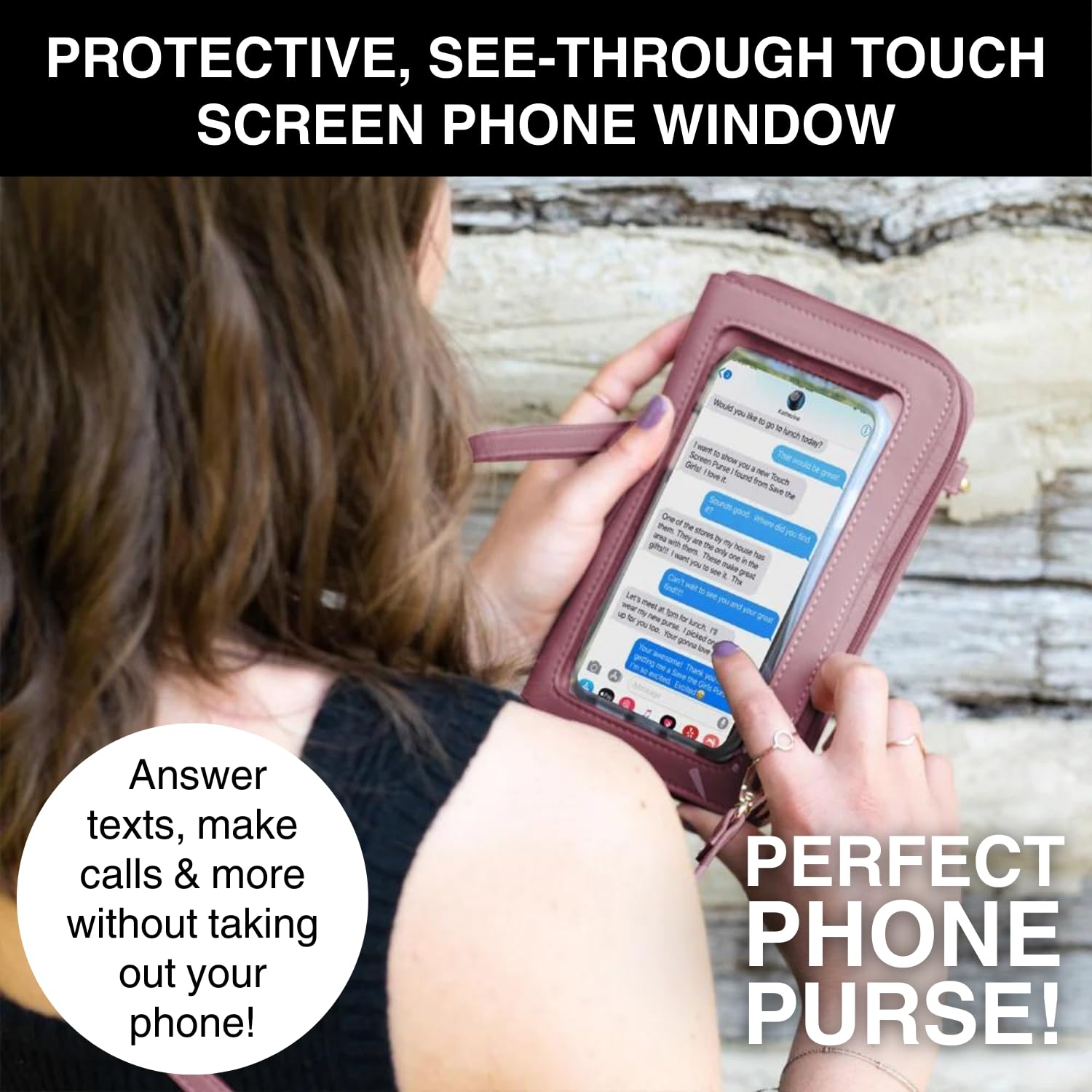 Captiva Touch Screen Women's Crossbody Handbag - Stylish Cell Phone Purse & Case for Everyday Use, Travel, and Shopping