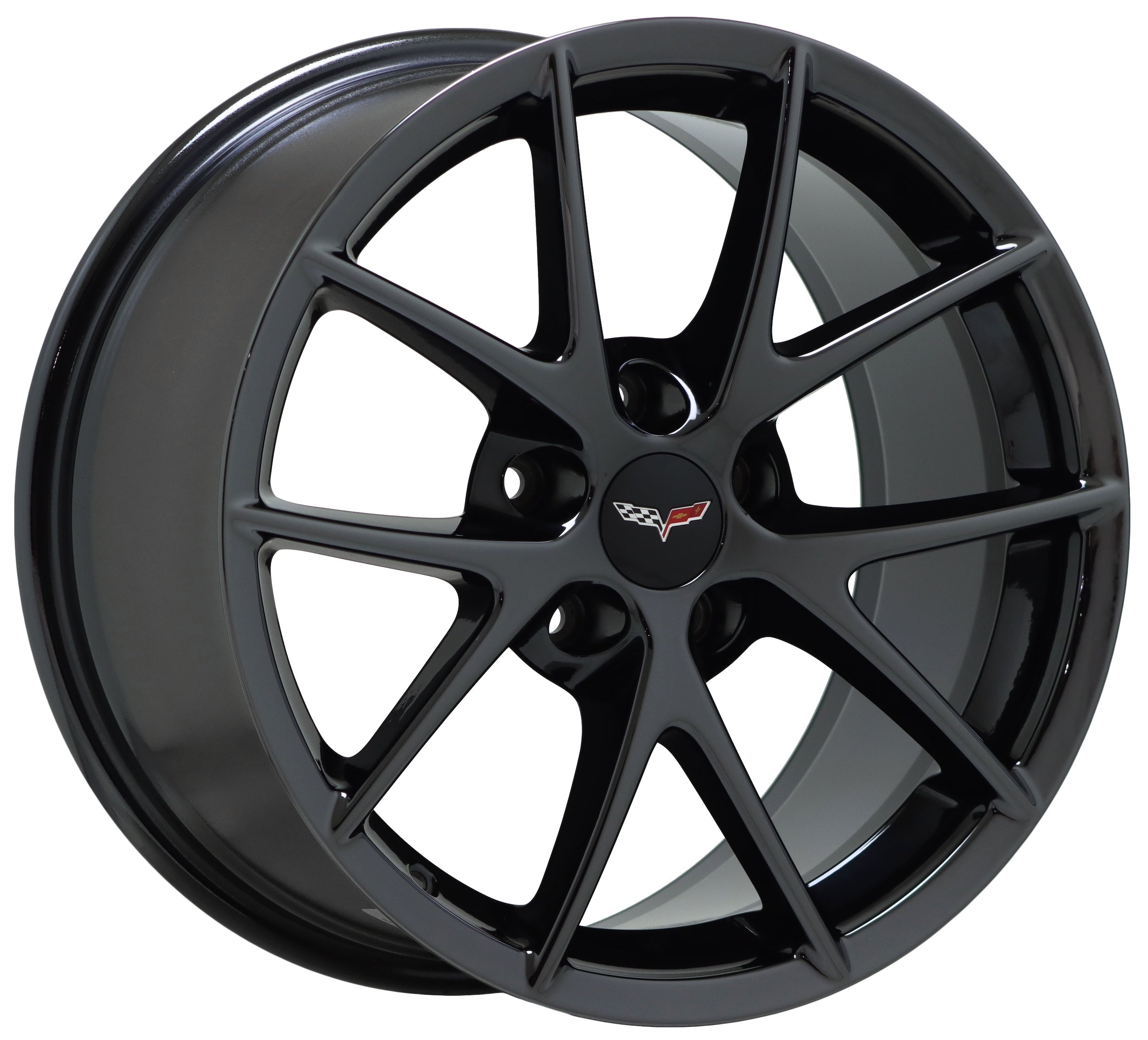OEM GM 18x9.5 19x12 Corvette Z06 Black Chrome Wheels - Factory Replacement Rims for Corvette Z06 (Part# 5594 & 5598) | Perfect for Performance Upgrades & Show Car Builds