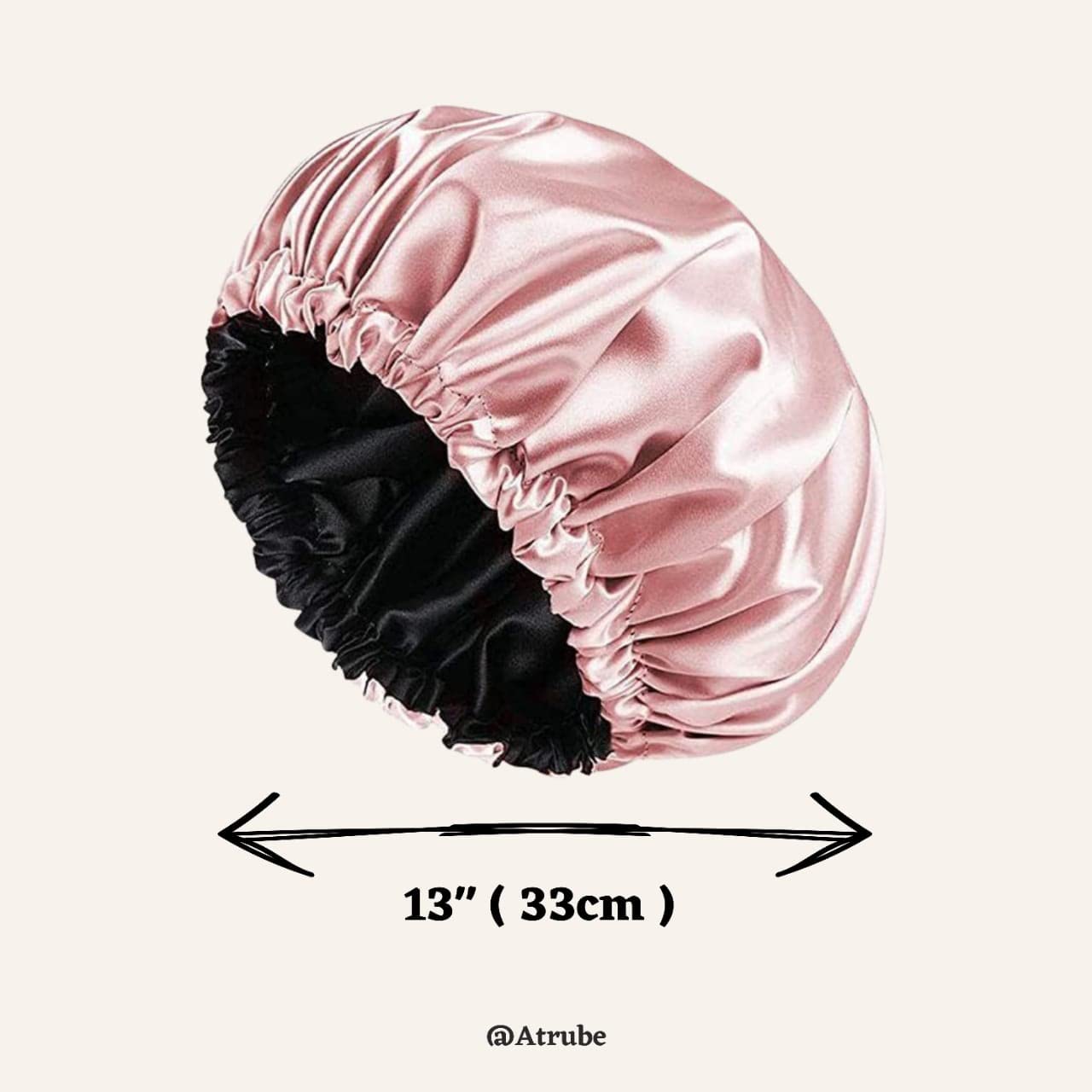 Atrube Satin Silk Hair Bonnet Cap for Sleeping & Curly Hair Protection - Soft Satin Scrunchies & Head Wrap for Nighttime Hair Care & Styling (Great for Natural Hair, Braids, Wigs & Bedtime Hair Protection)