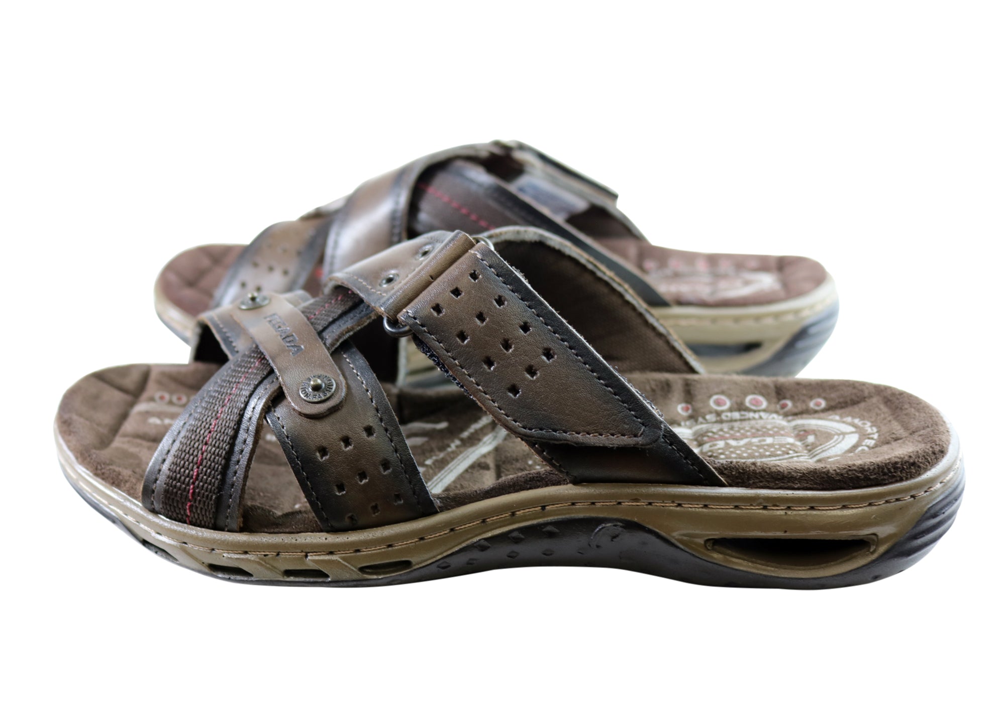 Nixon Men's Leather Comfort Slide Sandals - Handmade in Brazil - Premium Comfort for Beach, Pool & Summer Relaxation