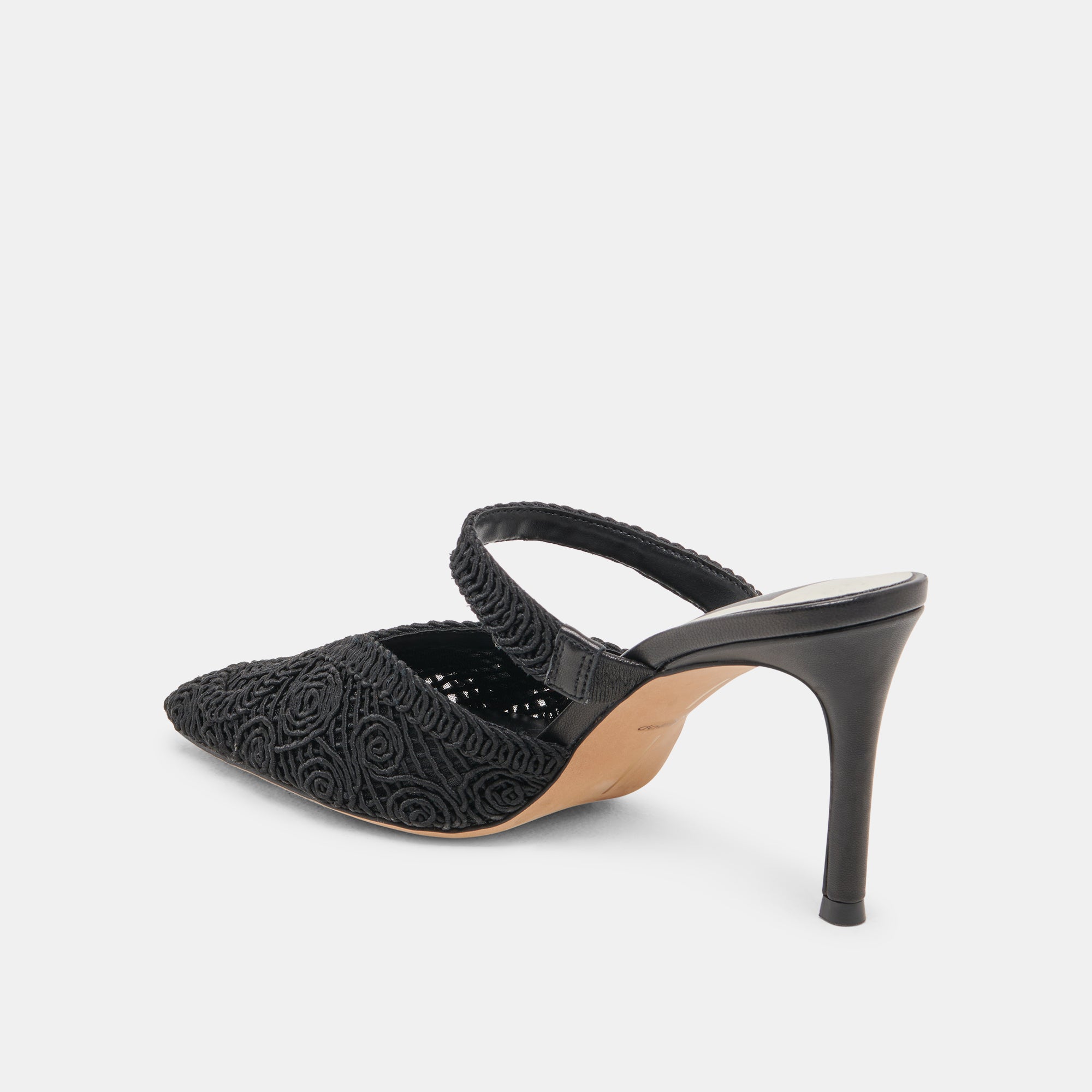 KASSY Black Onyx Macrame Heels for Women - Stylish Bohemian Sandals for Summer, Parties & Weddings